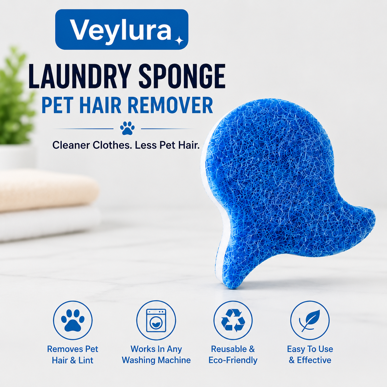 Veylura Laundry Pet Hair Removal Sponge